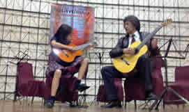 Con Majo durante su primer recital